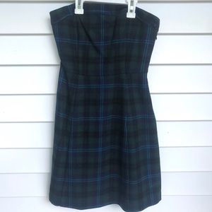 Plaid Strapless Dress
